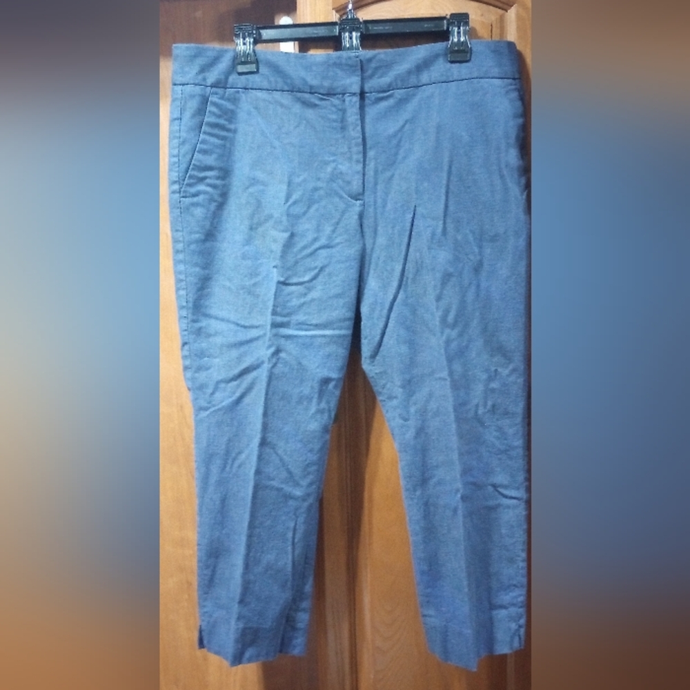 Talbots Slim Cropped Slacks Blue 14 Petite